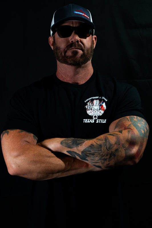 Horsepower & Chaos Texas Style Tee - Black