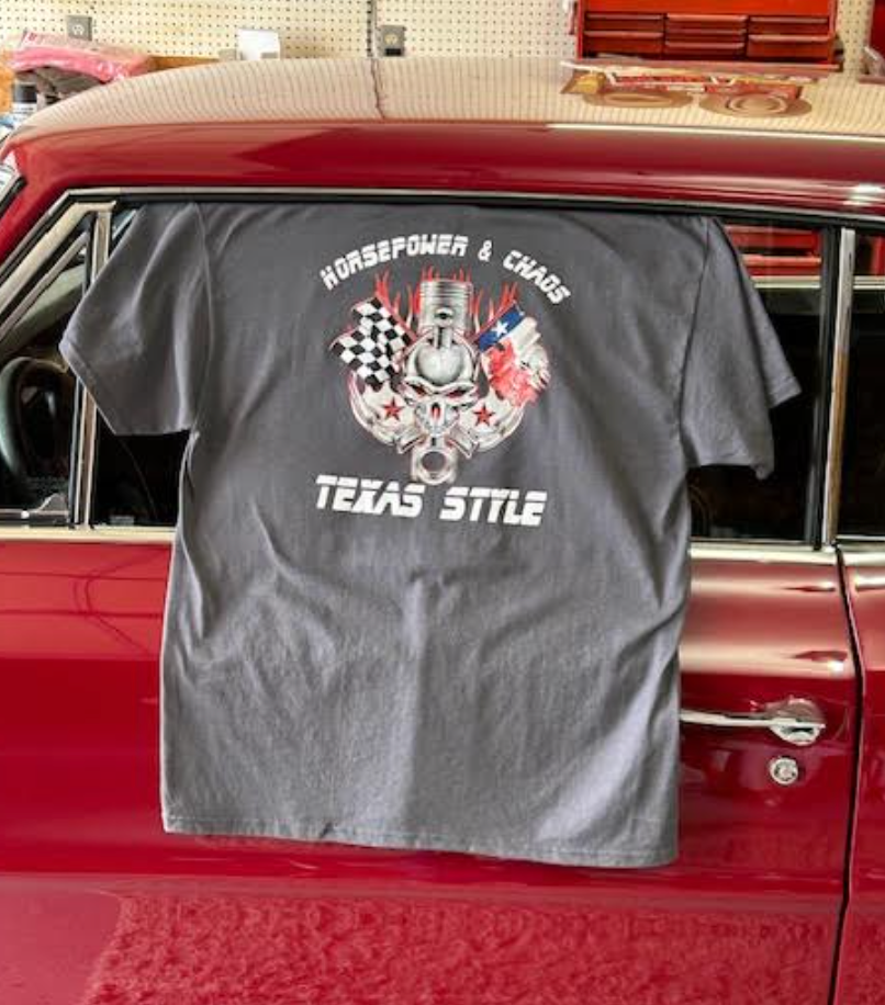 Horsepower & Chaos Texas Style Tee - Gray