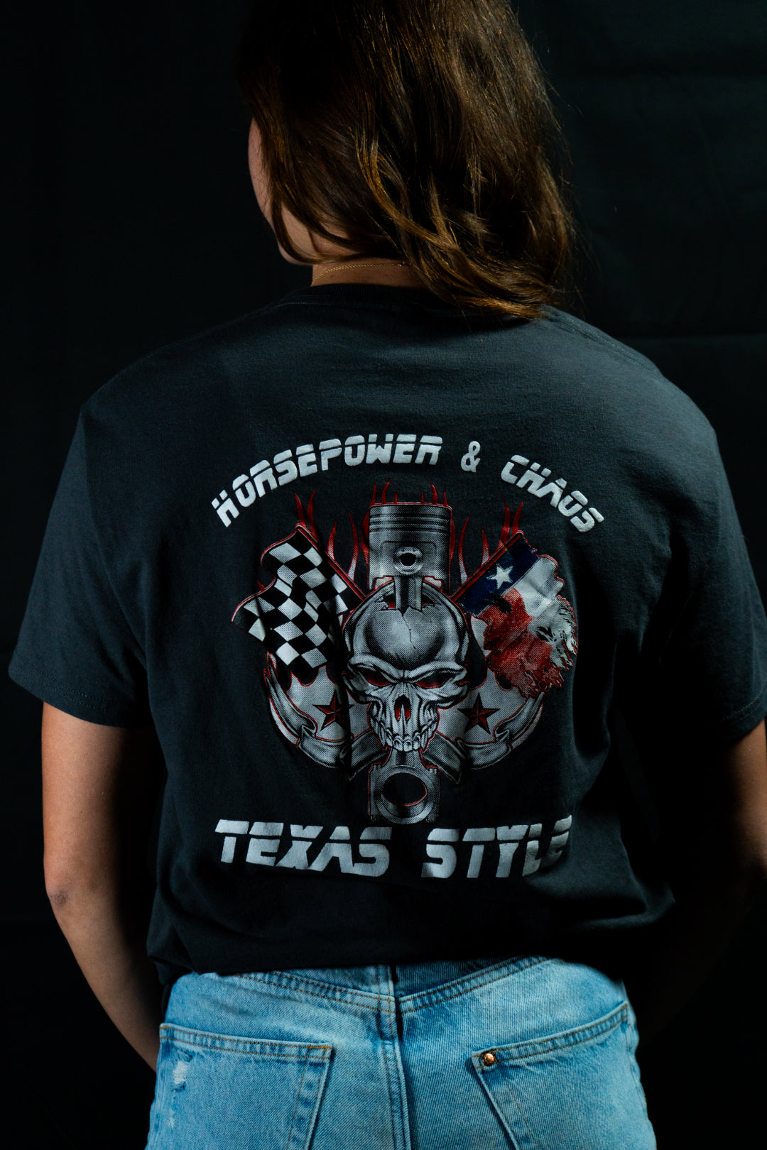 Horsepower & Chaos Texas Style Tee - Black