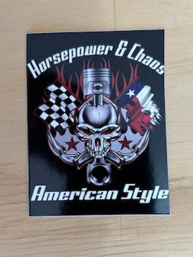 Horsepower & Chaos American Style Vinyl Sticker