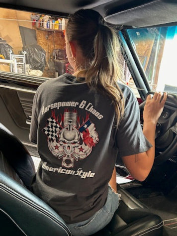 Horsepower & Chaos American Style Tee - Gray