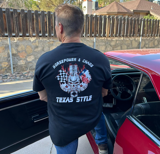 Horsepower & Chaos Texas Style Tee - Black